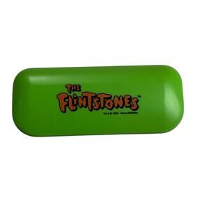 Vintage 2000 The Flintstones Eyeglasses Case Hanna Barbera Neon Green Hard Shell